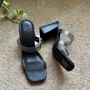 A New Day Black and Clear Women's Heels